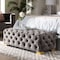 Baxton Studio Avara Gray Velvet Upholstered Gold Finished Tufted Bench Ottoman 154-9370 - alternate 5